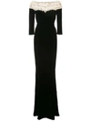 MARCHESA embellished neckline gown,M2282712758909