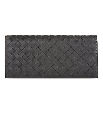 Bottega Veneta Intrecciato Leather Wallet In Ardoise