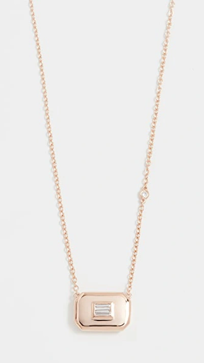 Shay 18k Essential Baguette Diamond Necklace In White Diamond