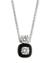 NIKOS KOULIS 18K OUI DOUBLE DIAMOND & BLACK ENAMEL NECKLACE,PROD212360361