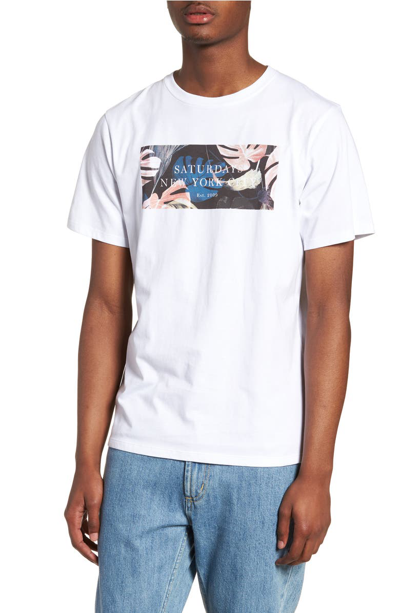 Saturdays Surf Nyc Monstera Printed Cotton-jersey T-shirt In White