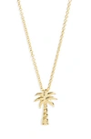 Roberto Coin Diamond Palm Tree Necklace In Yellow Gold