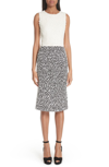 OSCAR DE LA RENTA TWO-TONE TWEED SHEATH DRESS,18PN201SRW