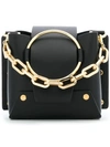 Yuzefi Metallic Foldover Shoulder Bag - Black In Black