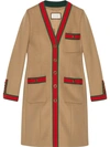 GUCCI WOOL COAT WITH WEB,518064ZHW0312999131