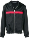 GIVENCHY stripe detail hooded jacket,BM005D10YN12989575