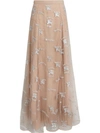BURBERRY EQUESTRIAN KNIGHT EMBROIDERED TULLE SKIRT,800258312979716