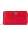 Dolce & Gabbana Zip Around Wallet In Ciliegia / Rosso