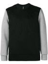 NEIL BARRETT CONTRAST SLEEVE SWEATER,PBJS53V12988025