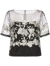 MARCHESA NOTTE embroidered tulle blouse,N22T062512763434