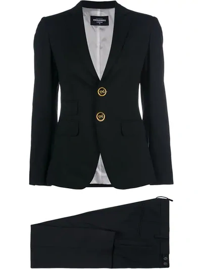 Dsquared2 Button-embellished Suit In Black