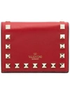 VALENTINO GARAVANI red rockstud fold over leather wallet,QW1P0P39BOL12978661