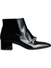 BURBERRY LINK DETAIL PATENT LEATHER ANKLE BOOTS,407563512976715