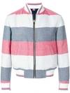 THOM BROWNE RUGBY STRIPE REVERSIBLE BOMBER,MJO028A0357212559276