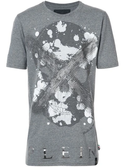 Philipp Plein Daylight Black Cut T-shirt In Grey