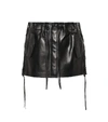 SAINT LAURENT LEATHER MINISKIRT,P00326431