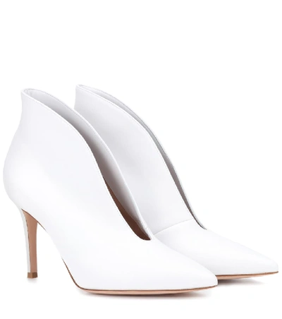 Gianvito Rossi Vania 85 Leather Ankle Boots In White
