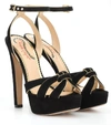 CHARLOTTE OLYMPIA IT GIRL PLATEAU SUEDE SANDALS,P00320505