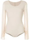 ZAMBESI SHEER SLEEVE BAROQUE BODYSUIT,5649B12919449