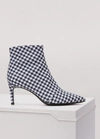 Rag & Bone Beha Gingham Cotton And Linen-blend Ankle Boots In Navy Gingham