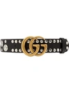 GUCCI STUDDED LEATHER BELT WITH DOUBLE G BUCKLE,524093CVEUY12994188