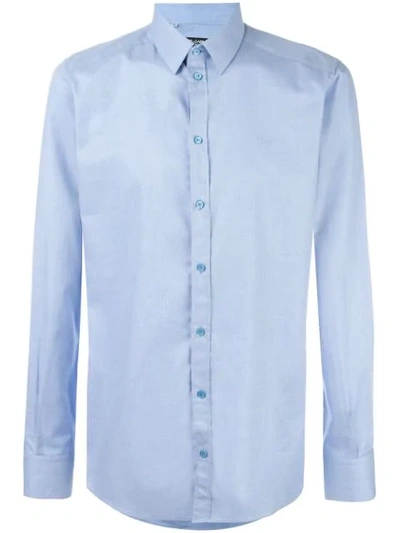 Dolce & Gabbana Poplin Classic Shirt In Azzurro