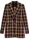 BURBERRY BURBERRY CHECK FITTED BLAZER - RED,800133712979953