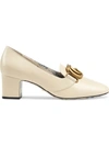 GUCCI LEATHER MID-HEEL PUMP WITH DOUBLE G,525333C9D0012964467