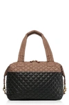 Mz Wallace Large Sutton Shoulder Tote - Black In Acorn/ Black