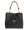 TORY BURCH CHELSEA SLOUCHY LEATHER TOTE - BLACK,50768