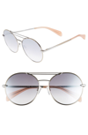 RAG & BONE 59MM ROUND METAL AVIATOR SUNGLASSES - RUTHENIUM,RNB1011S