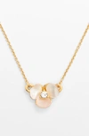 KATE SPADE DISCO PANSY PENDANT NECKLACE,WBRU6731