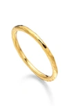 Monica Vinader Siren Hammered Stacking Ring In Gold