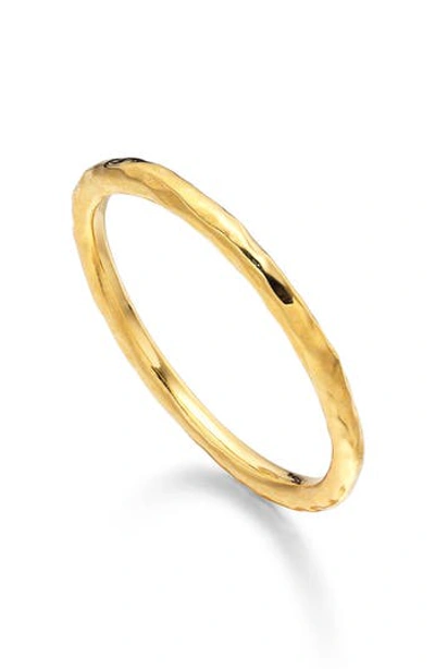 Monica Vinader Siren Hammered Stacking Ring In Gold