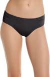 Tommy Bahama Pearl Ruched Bikini Bottoms Women's Swimsuit In Black