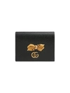 GUCCI LEATHER CARD CASE WITH BOW,524289CAOXT12964677