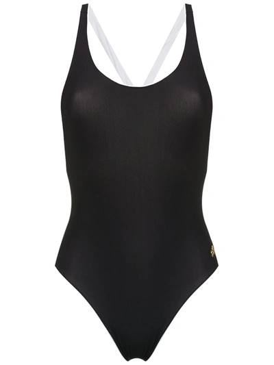 Brigitte Crisscross Back Swimsuit In Black