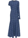 CALVIN KLEIN 205W39NYC single sleeve check asymmetric dress,DD71C39812971280