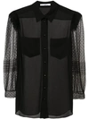 GIVENCHY SHEER POINT D'ESPRIT SLEEVE SHIRT,BW609S10R412980129