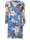 DIANE VON FURSTENBERG DVF DIANE VON FURSTENBERG FLORAL WRAP DRESS - BLUE,11632DVF12894999