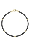 Lagos Gold & Black Caviar Collection 18k Gold & Ceramic Rope Bracelet In Gold