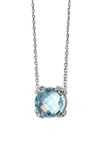 ANZIE DEW DROP CLUSTER TOPAZ PENDANT NECKLACE,3028SBZ