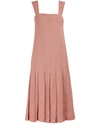 MANSUR GAVRIEL PLEATED LINEN DRESS,WWDPS005LL/BLUSH