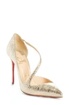 CHRISTIAN LOUBOUTIN STRAPPY HALF D'ORSAY PUMP,1180826