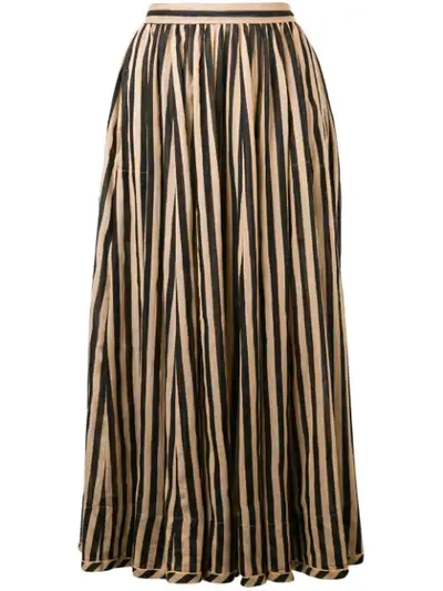 Zimmermann Long Striped Skirt In Black