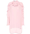 Valentino Asymmetric Ruffle Blouse In Pink