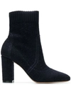 GIANVITO ROSSI ROUND TOE HIGH ANKLE BOOTS,G7033185RICKIB12987590