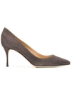 Sergio Rossi Classic Pointed Pumps - Grey In Grey