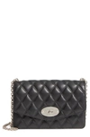 MULBERRY SMALL DARLEY LOCK QUILTED CALFSKIN LEATHER CLUTCH - BLACK,RL5271-353