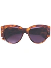 DIOR DIOR EYEWEAR LADY DIOR STUDS SUNGLASSES - 棕色,LADYDIORSTUDS212963316